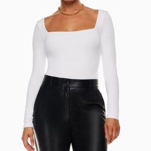 Aritzia Babaton Square Neck Contour Bodysuit - White M